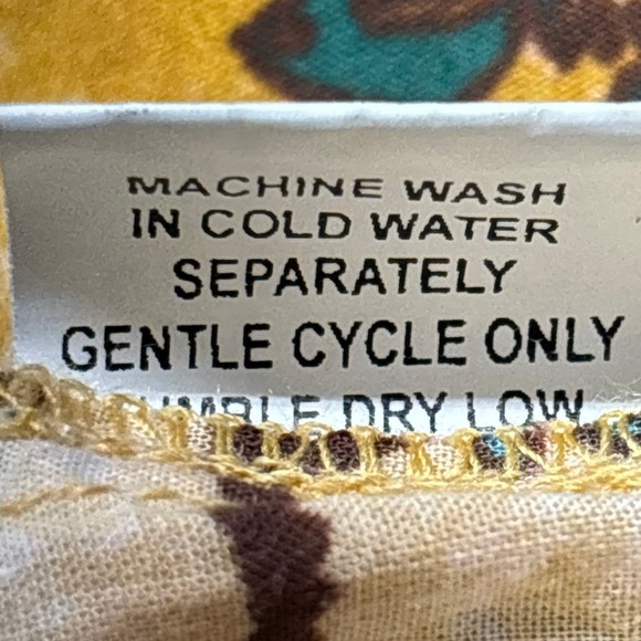 Bindu Corinne 100% Cotton‎ Long Sleeve Floral Top Yellow Ruffle Trim Size XL - Picture 11 of 11